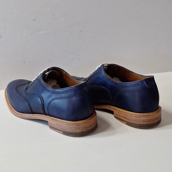Johnston & Murphy Navy Blue Full Grain Leather Preppy Wingtip Oxfords Size 8 main image 8